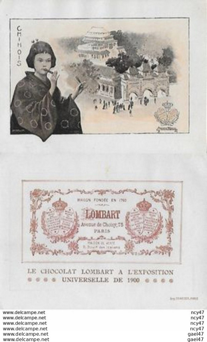 CHROMOS. Chocolat LOMBART. Exposition Universelle De 1900.  Chinois..S3346 - Lombart
