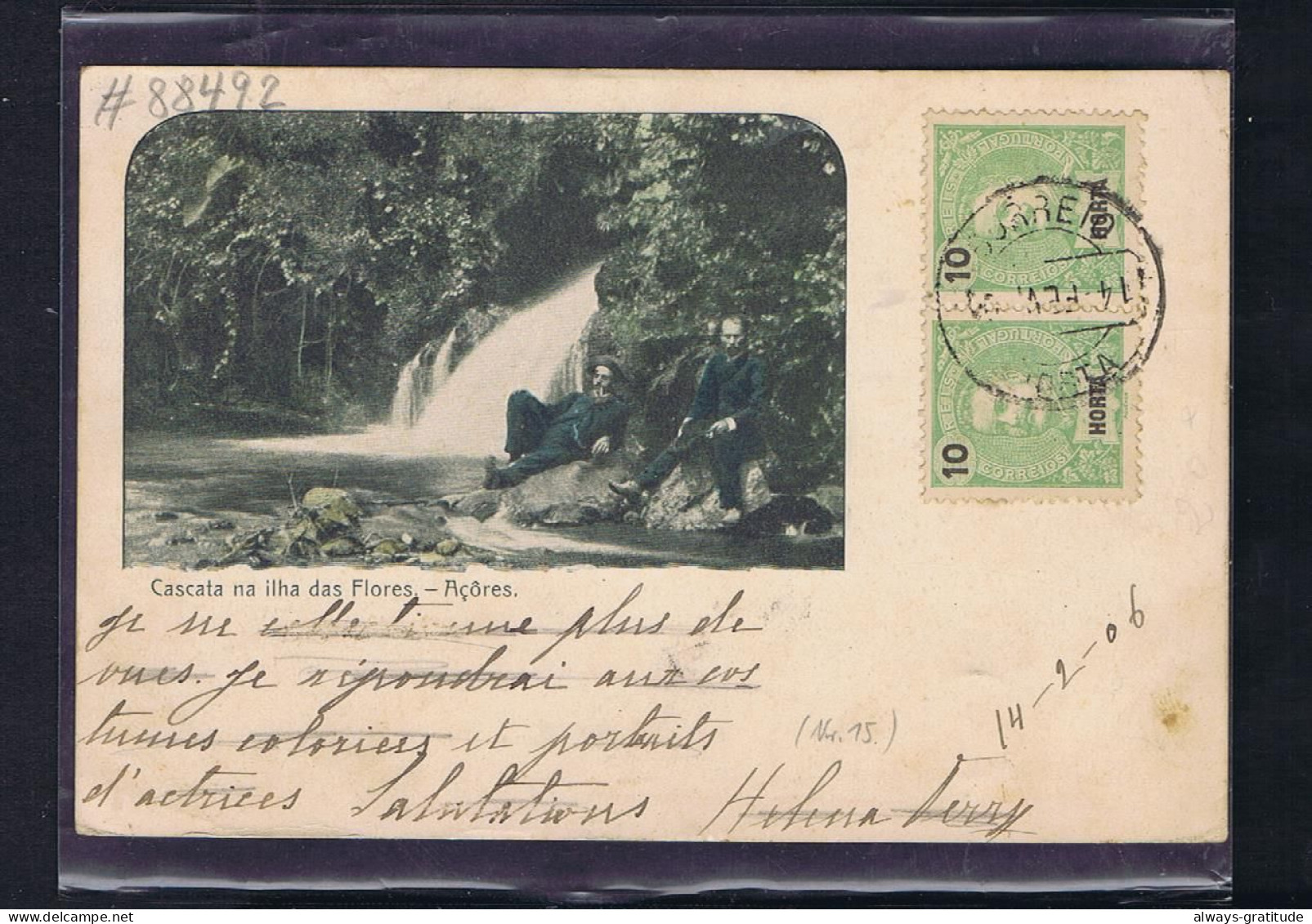 #88492 AZORES Horta Mailed Bruxelles 1906  /old Postcard Portugal - Açores