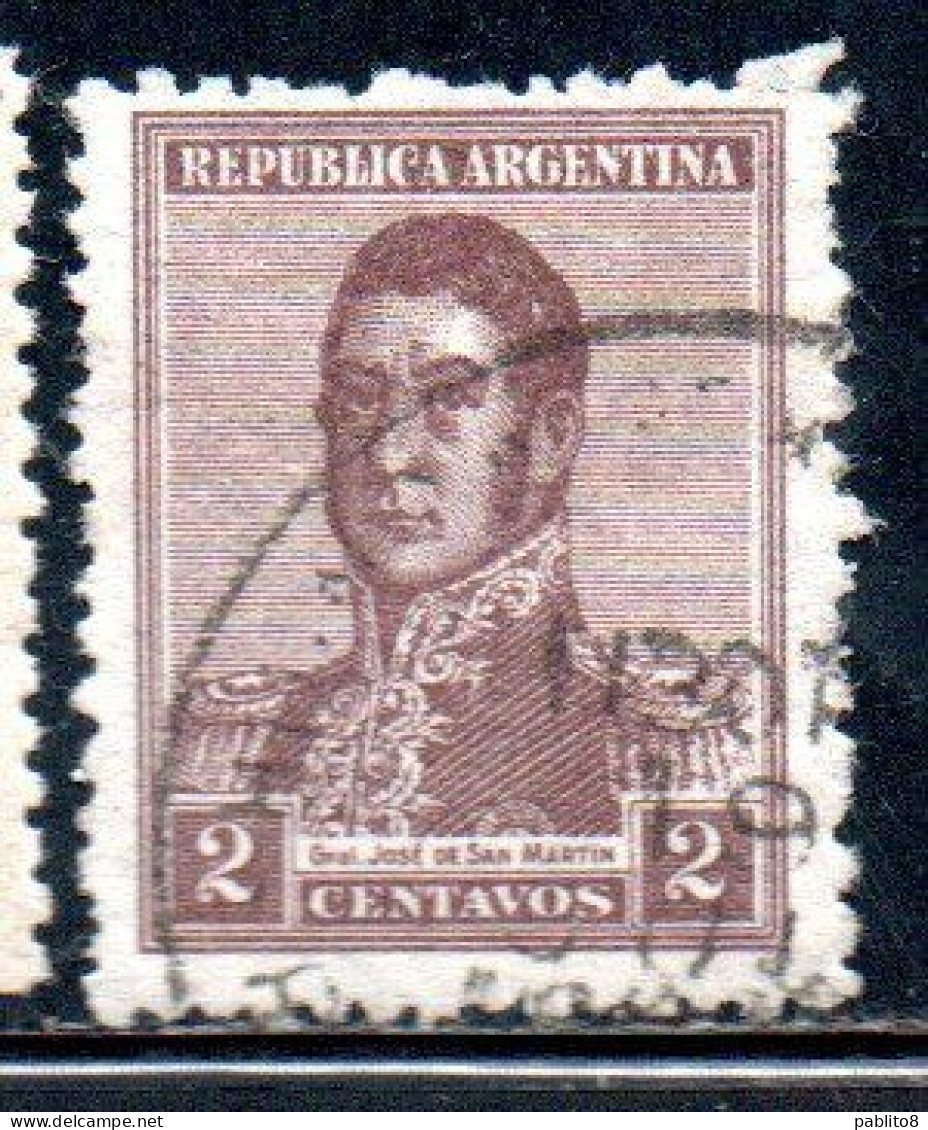 ARGENTINA 1920 JOSE DE SAN MARTIN 2c USED USADO OBLITERE' - Gebraucht