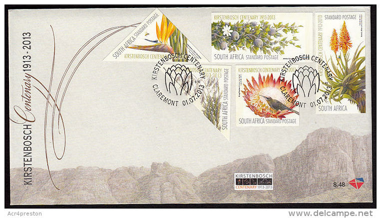 B5080 SOUTH AFRICA 2013, Kirtenbosch Centenary FDC No2 - Cartas & Documentos