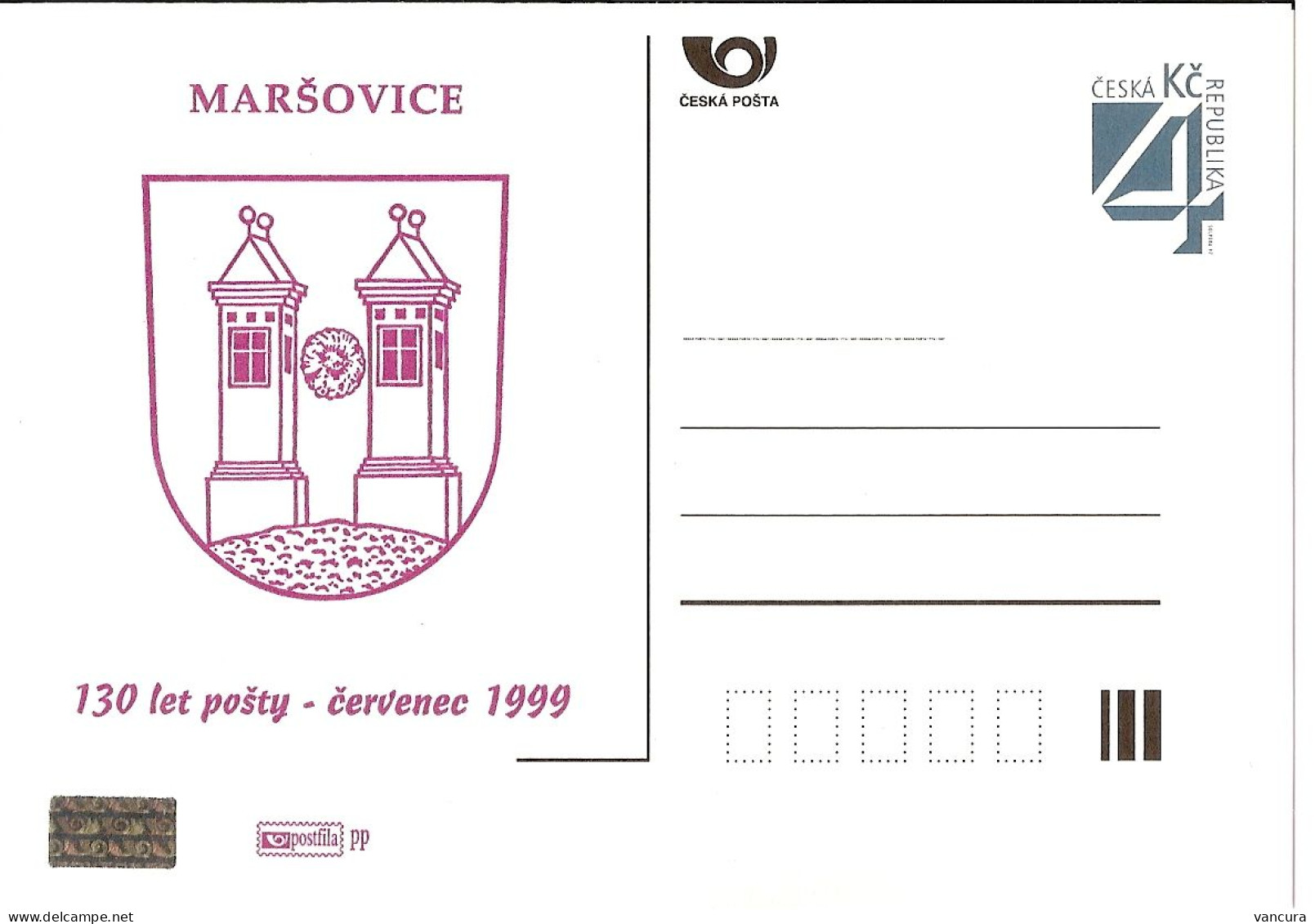 CDV B 170 Czech Republic Marsovice Coat Of Arms 1999 - Postcards