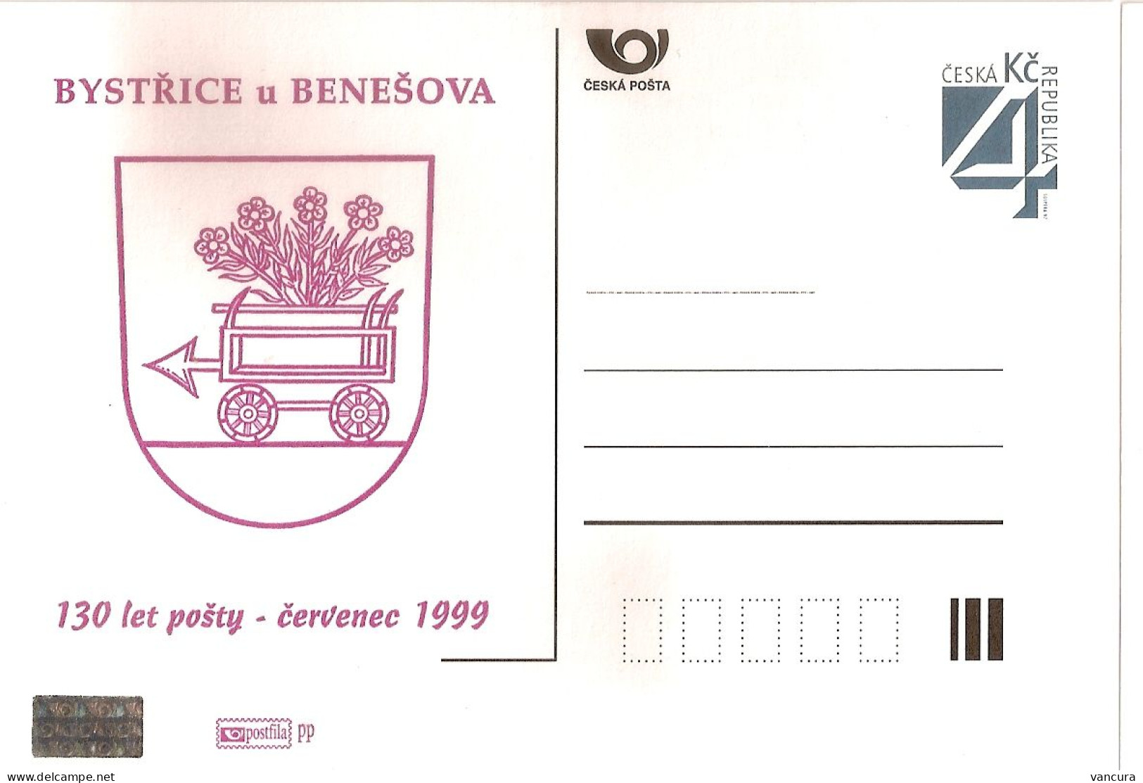 CDV B 172 Czech Republic Bystrice Coat Of Arms1999 NOTICE POOR SCAN, BUT THE CARD IS FINE! - Cartoline Postali