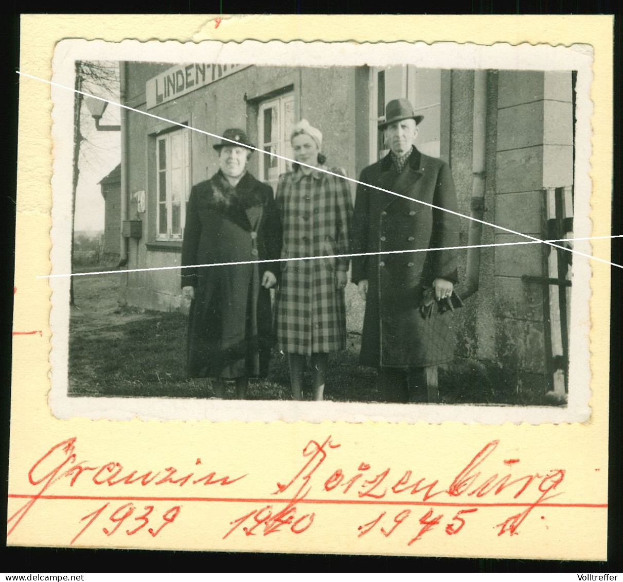 Orig. Foto 30er Jahre Granzin Bei Boizenburg Mecklenburg Vorpommern Menschen Vor Gasthof Linden - Krug, Lindenkrug - Boizenburg