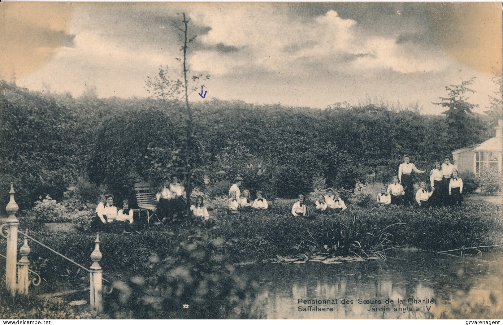 ZAFFELARE  PENSIONNAT DES SOEURS DE LA CHARITE     JARDIN ANGLAIS - Lochristi