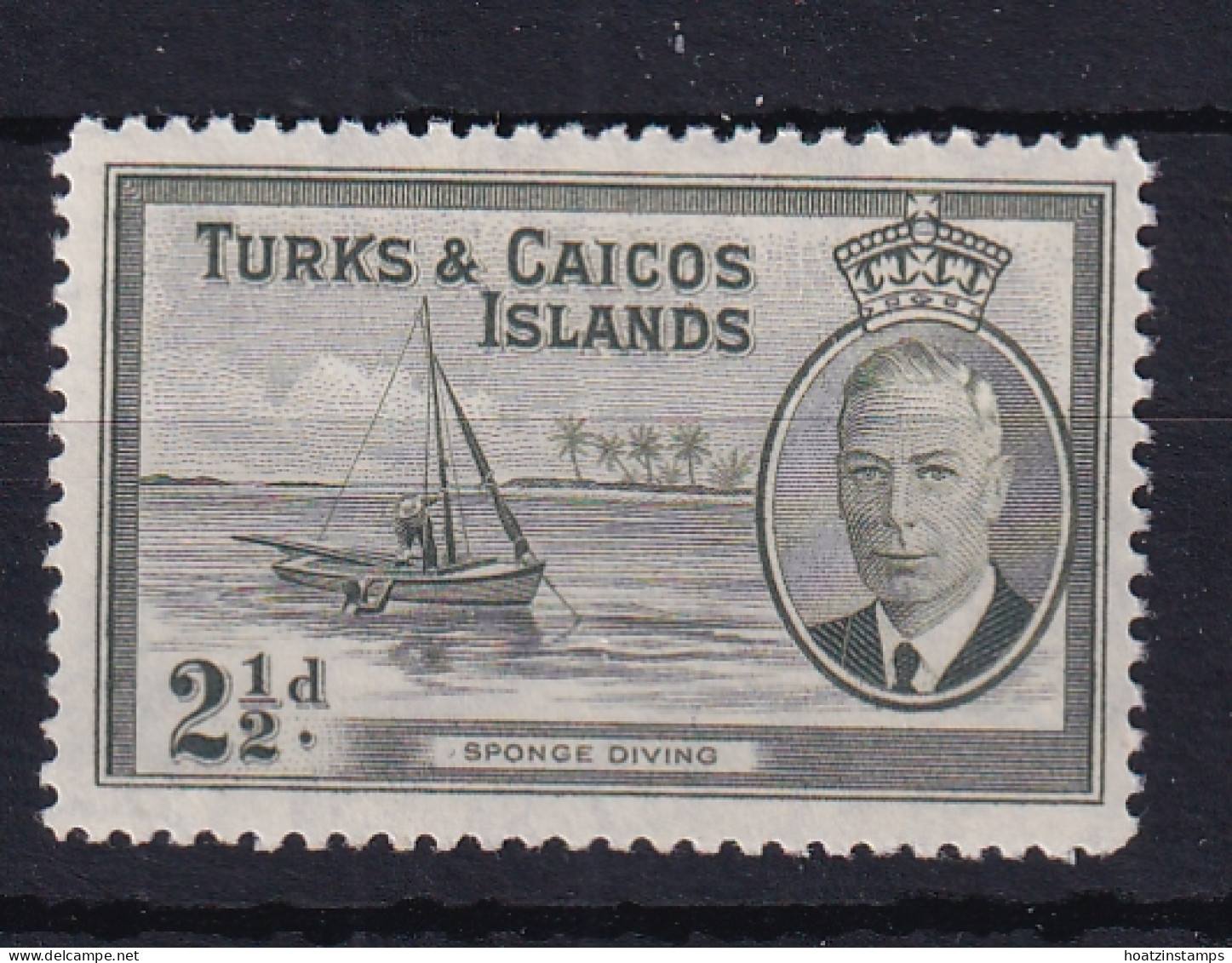 Turks & Caicos Is: 1950   KGVI   SG225    2½d      MH - Turcas Y Caicos