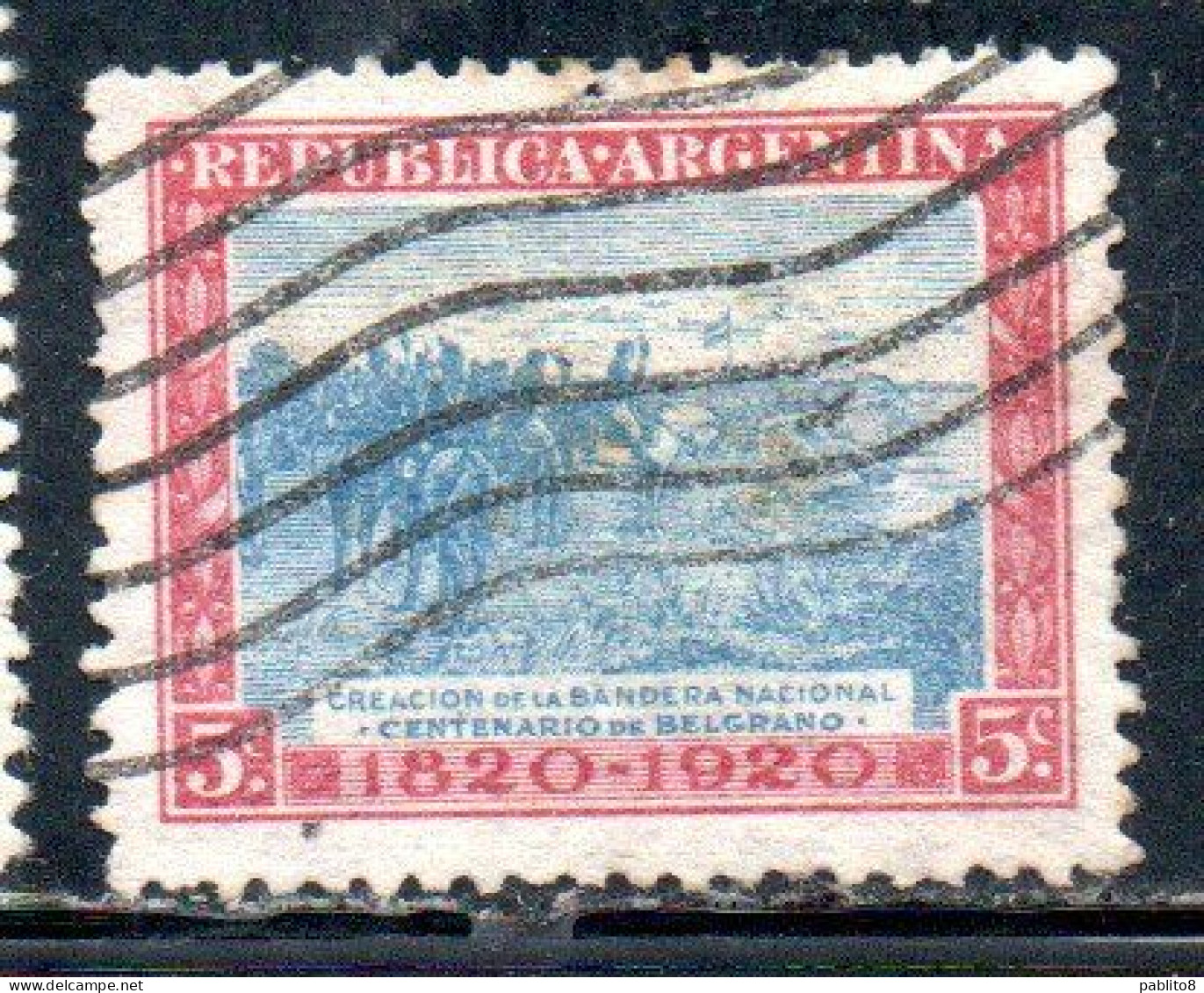 ARGENTINA 1920 CREATION OF NATIONAL FLAG 5c USED USADO OBLITERE' - Gebraucht