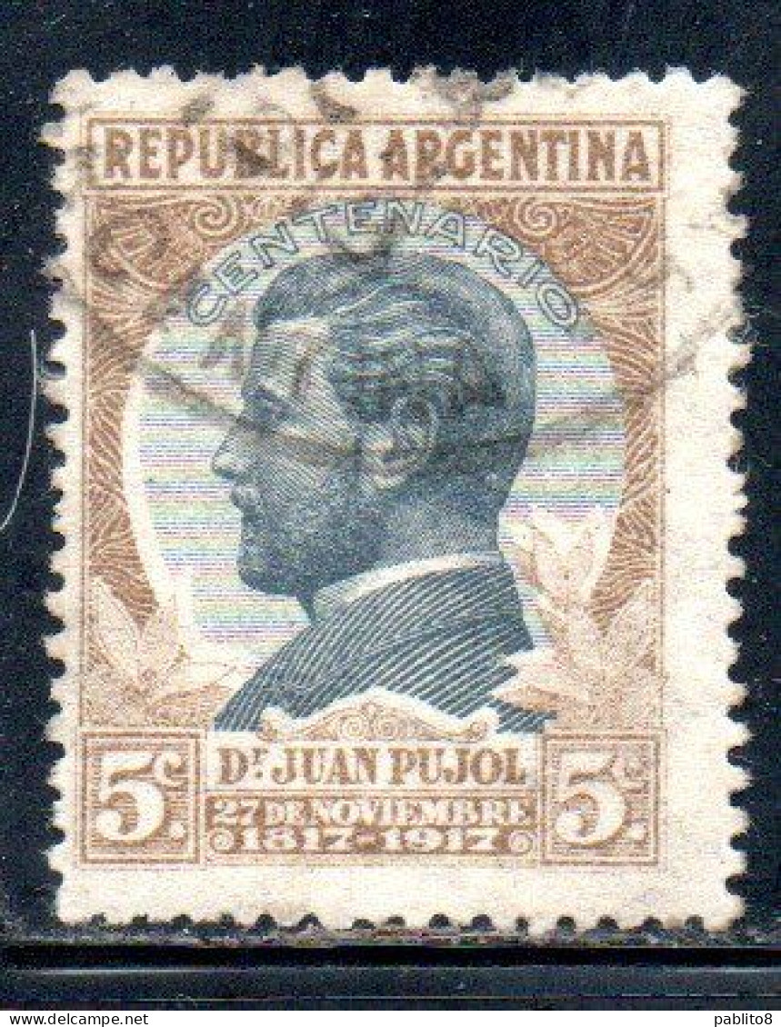 ARGENTINA 1918 JUAN GREGORIO PUJOL 5c USED USADO OBLITERE' - Gebraucht