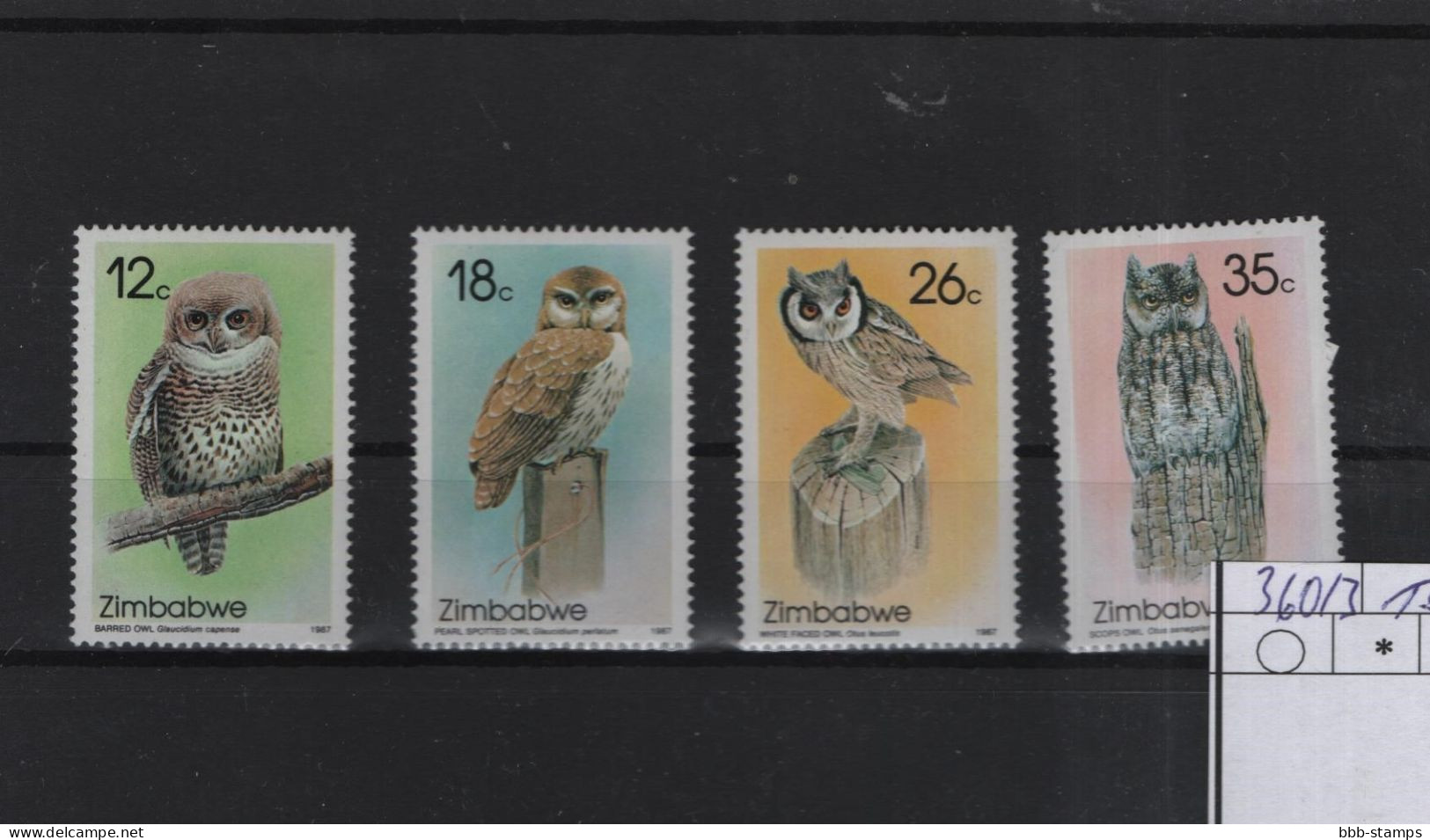 Zimbabwe Michel Cat.No. Mnh/**  360/363 Birds - Zimbabwe (1980-...)