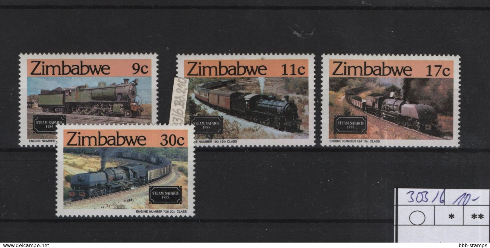 Zimbabwe Michel Cat.No. Mnh/**  303/306 - Zimbabwe (1980-...)