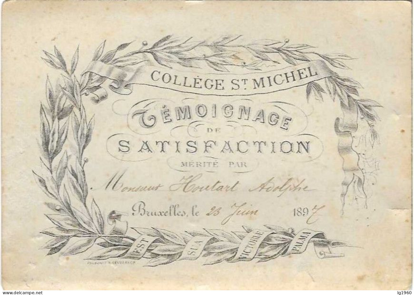 RD - College Saint-Michel - Témoignage De Satisfaction - 1897 - Etterbeek