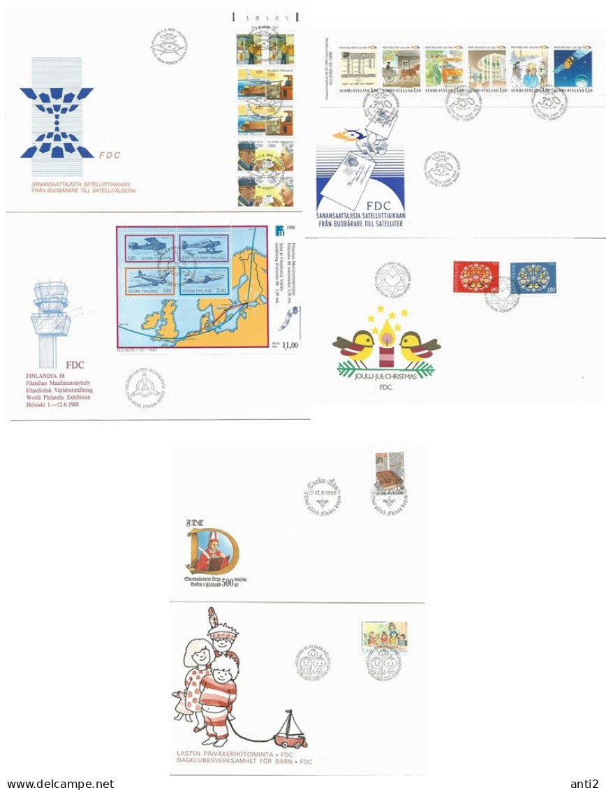 Finland   1988 14 FDCs Issued 1988 Mi 1035-1043, 1049-1052, Bloc 4, 1057-1067 - Covers & Documents