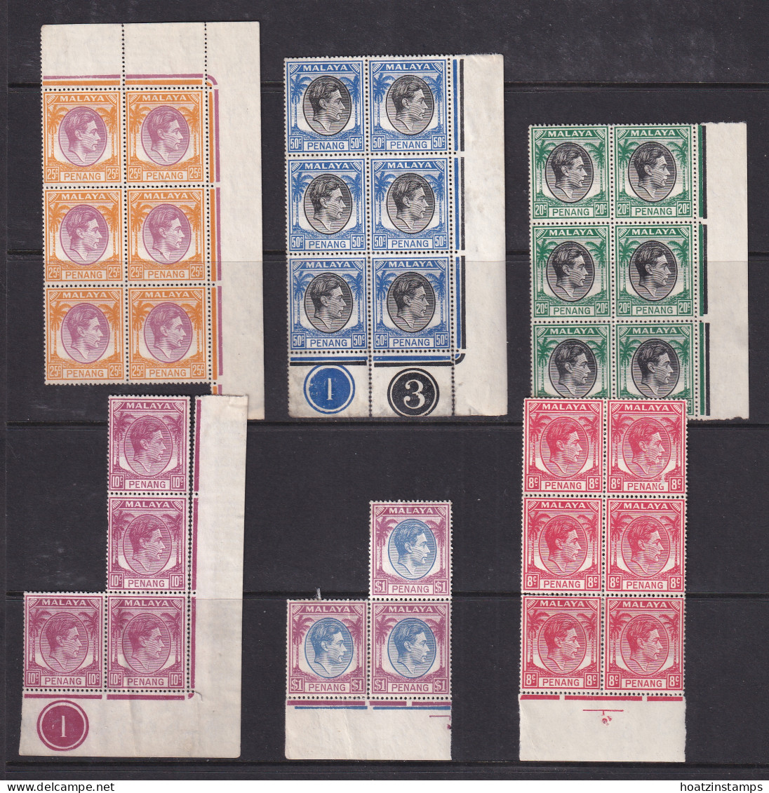 Malaya - Penang: 1949/52   KGVI Selection Of Values   MNH (but No Gum) - Penang