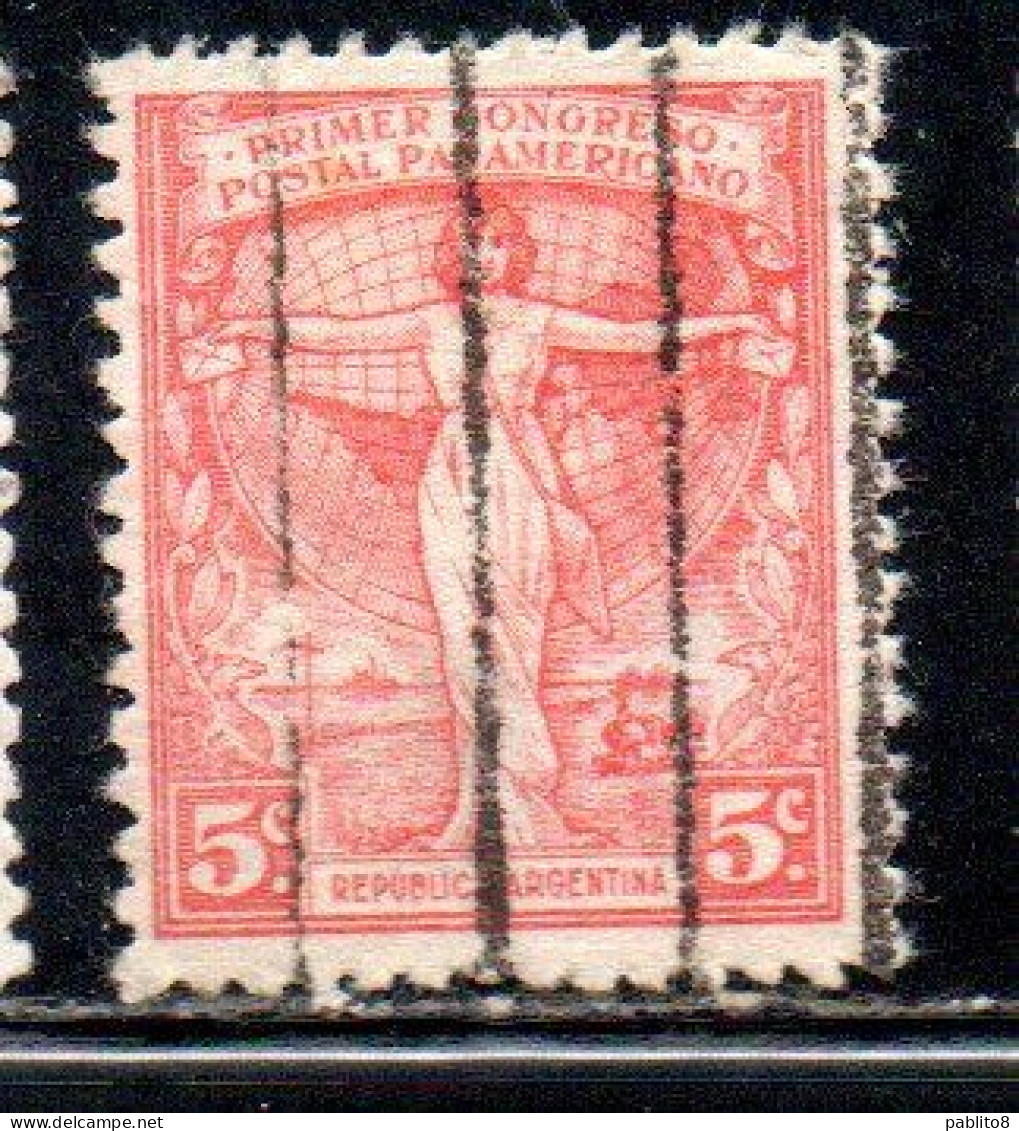 ARGENTINA 1921 ALLEGORY PAN-AMERICA 5c USED USADO OBLITERE' - Gebraucht