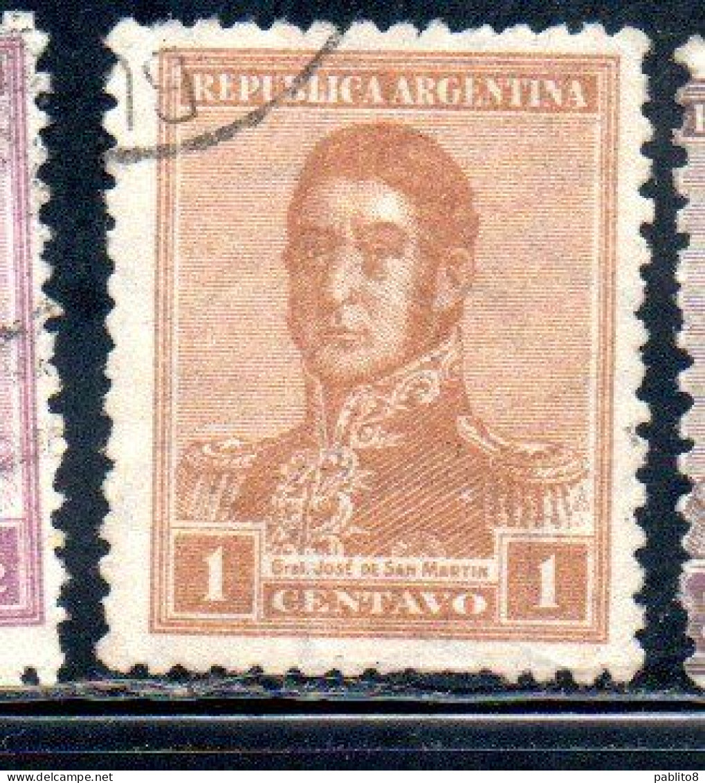 ARGENTINA 1922 1923 JOSE DE SAN MARTIN 1c USED USADO OBLITERE' - Used Stamps