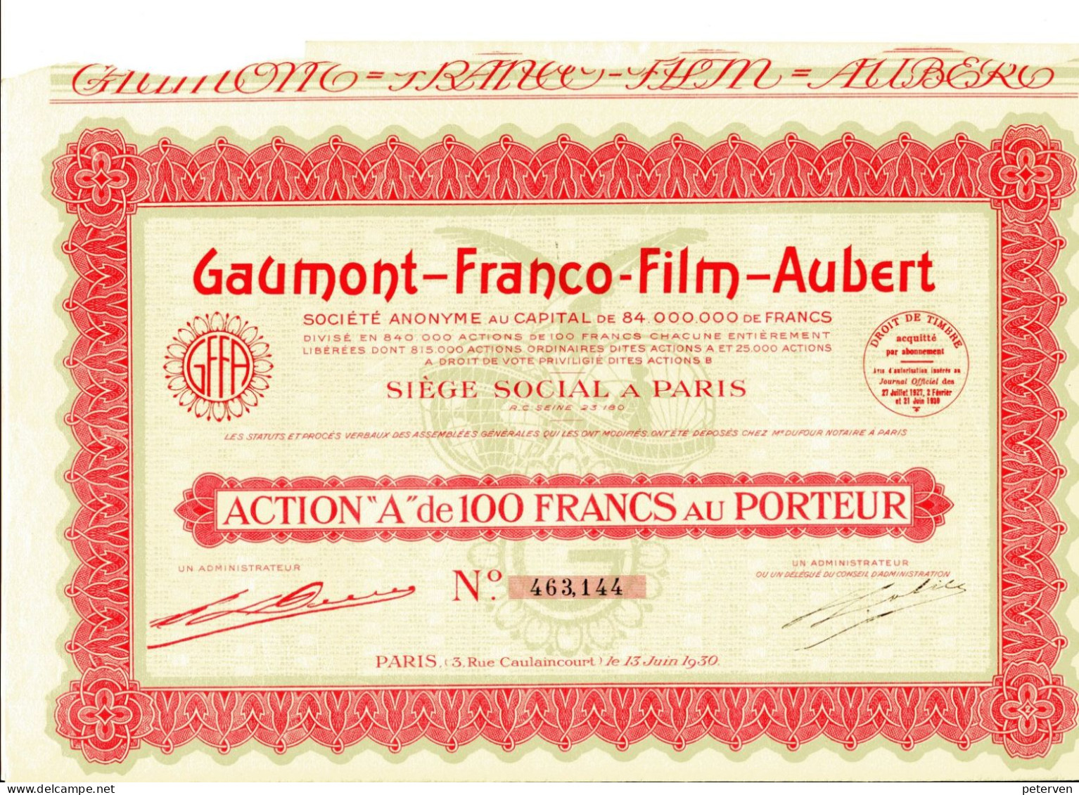 GAUMONT-FRANCO-FILM-AUBERT - Film En Theater