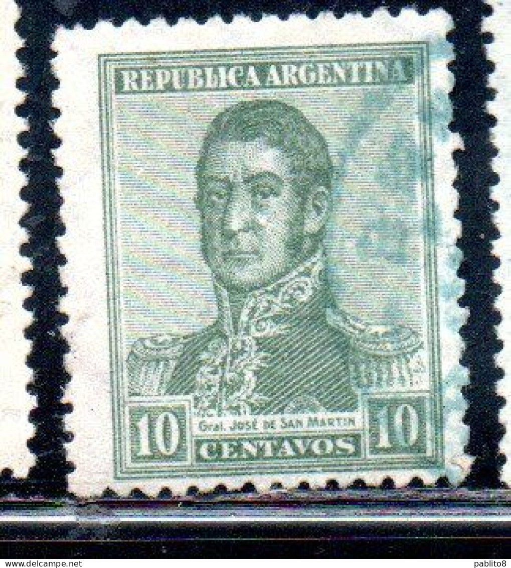 ARGENTINA 1922 1923 JOSE DE SAN MARTIN 10c USED USADO OBLITERE' - Oblitérés