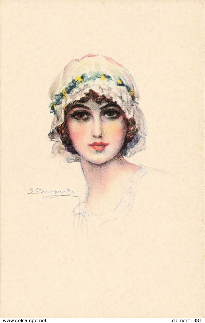 Illustrateur Illustration S Bompard Portrait De Jeune Femme Serie 914 4 Art Deco - Bompard, S.