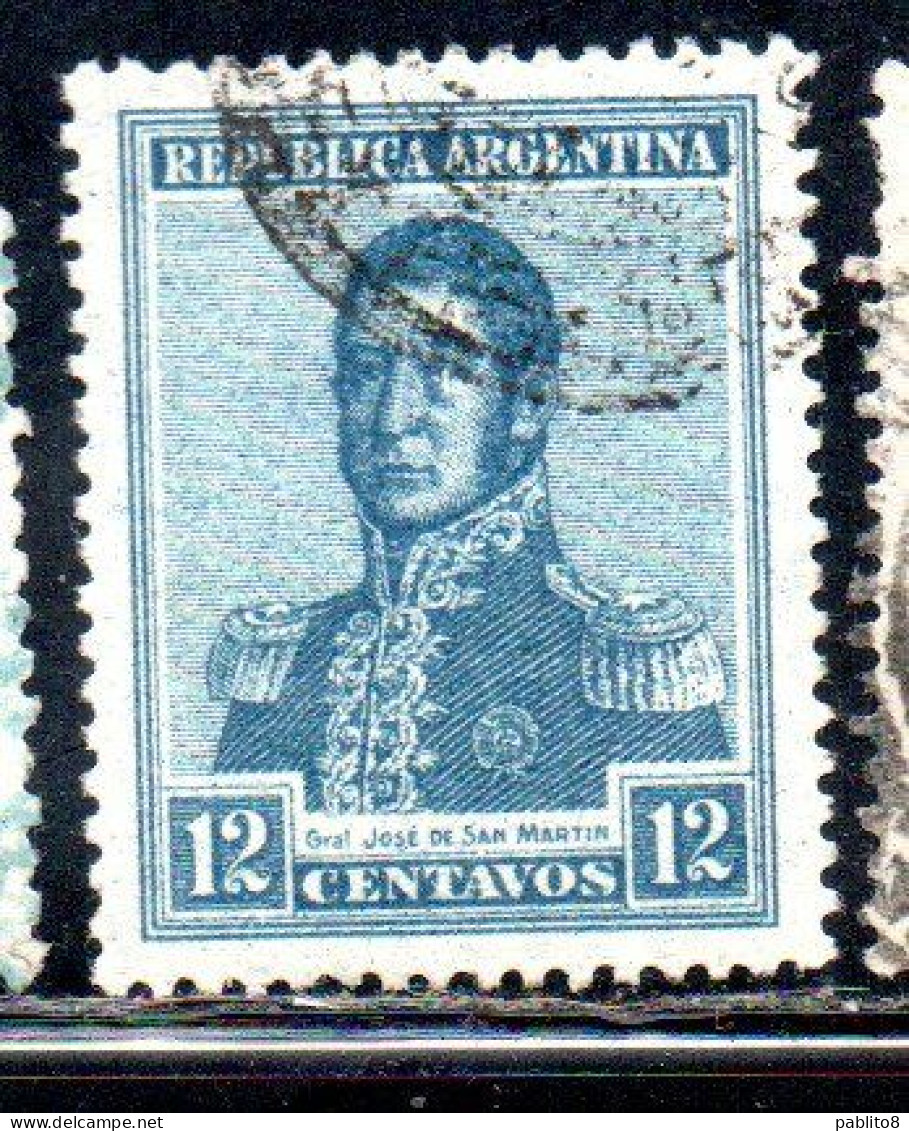 ARGENTINA 1922 1923 JOSE DE SAN MARTIN 12c USED USADO OBLITERE' - Oblitérés