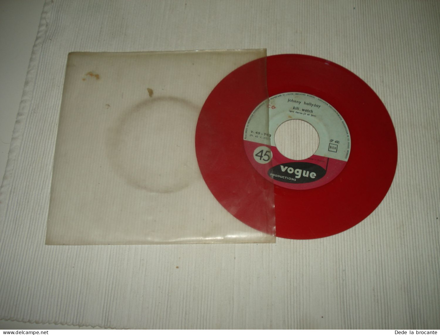B14 / Johnny Hallyday – Kili Watch - Red Label - SP - V. 45-792 - FR 1960  VG/G - Rock