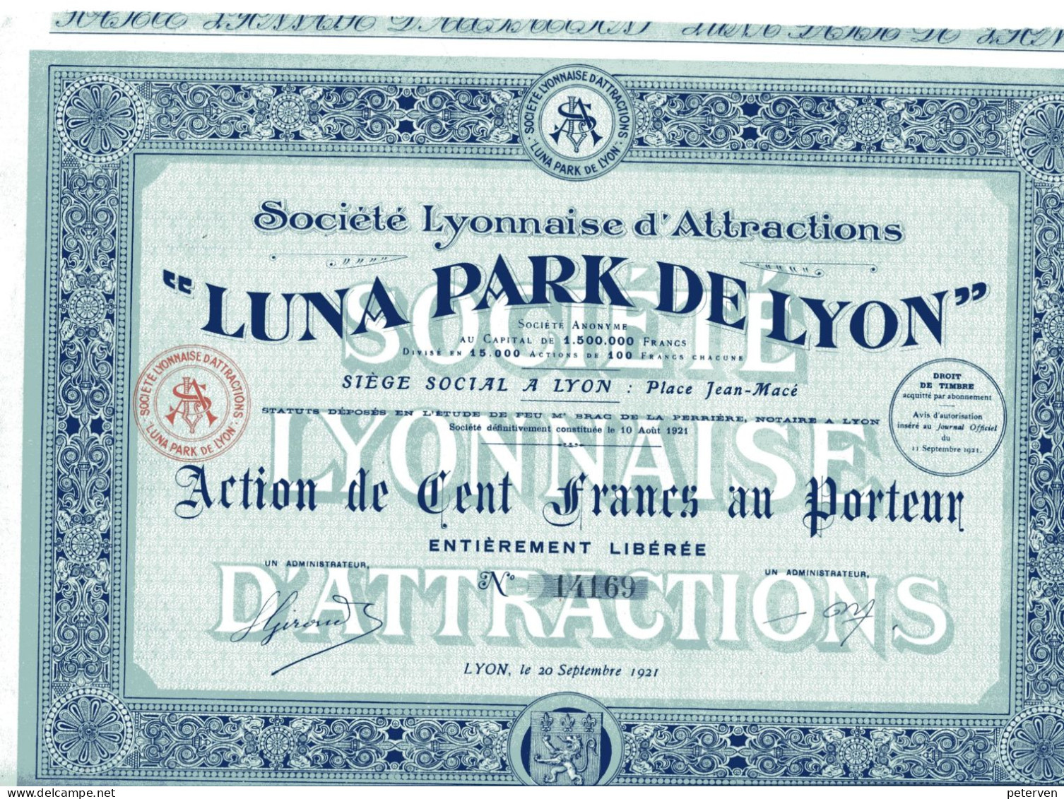 "LUNA PARK De LYON" - Lyonnaise D'Attractions - Cinema & Teatro