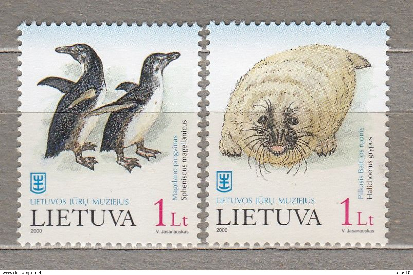 LITHUANIA 2000 Fauna Penguins Mammals MNH(**) Mi 733-734 # Lt710 - Pinguine