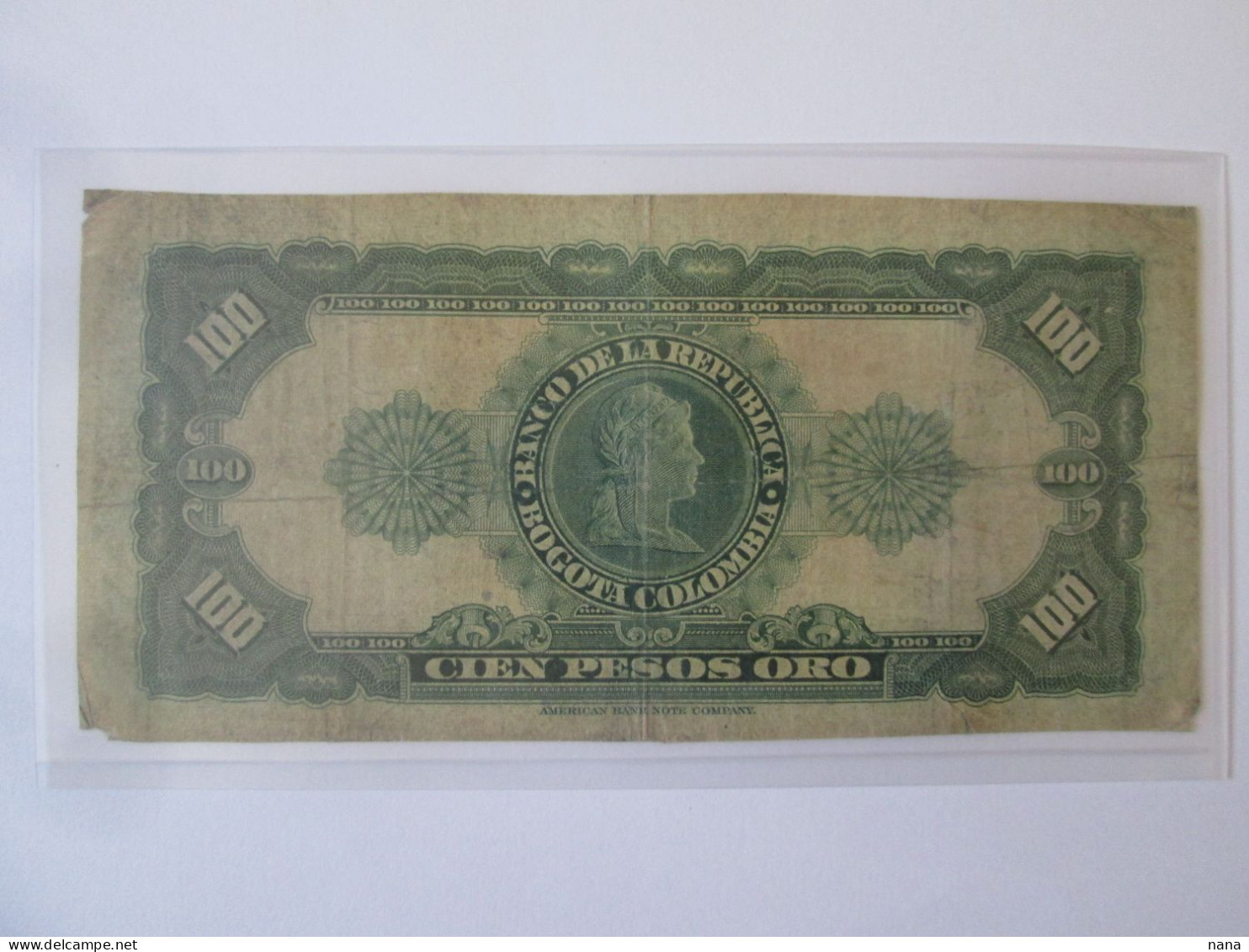 Rare! Colombia/Colombie 100 Pesos Oro 1965 Banknote Bad Grade,see Pictures - Colombia