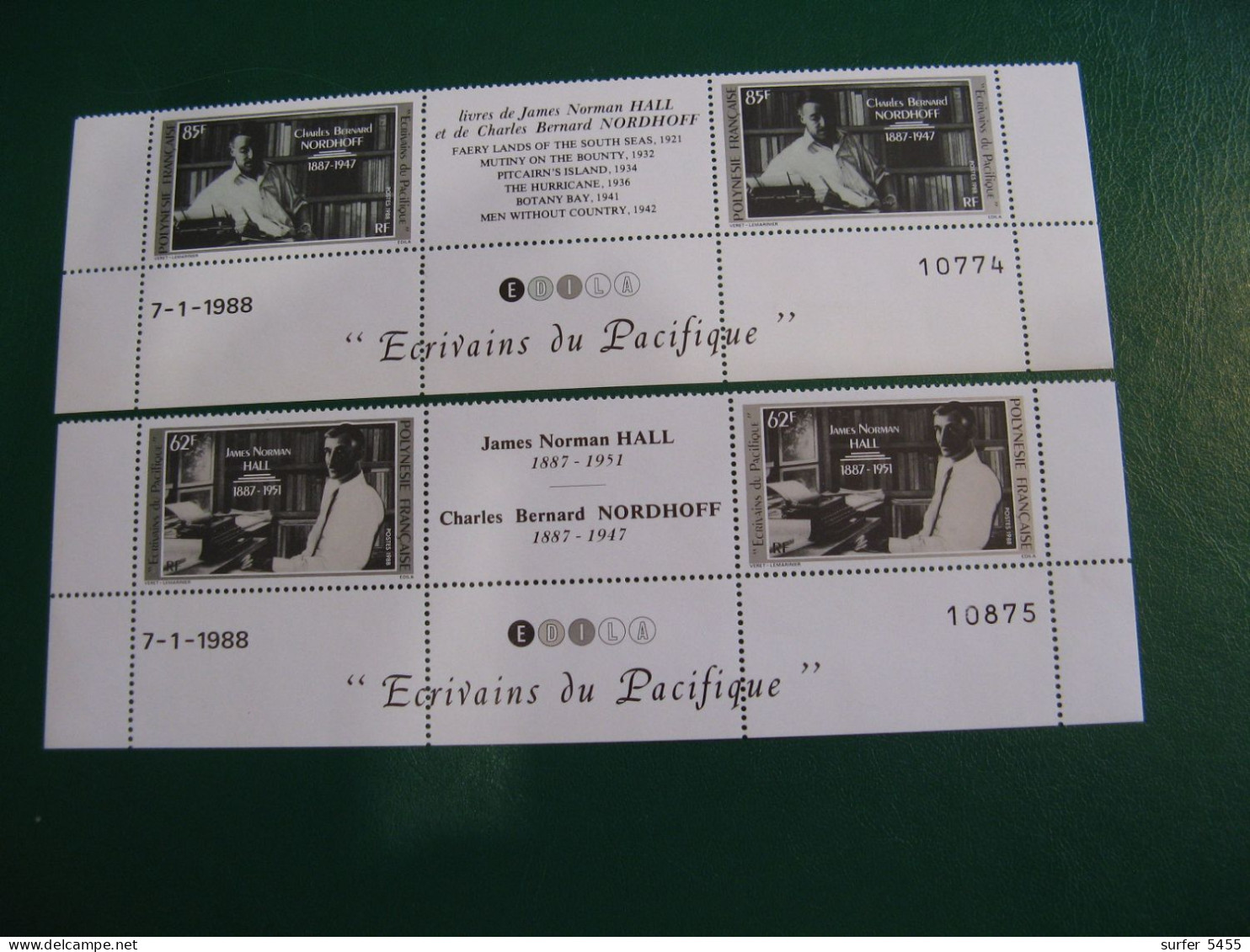 P0LYNESIE YVERT PO ORDINAIRE N° 297A/298A CD TIMBRES NEUFS ** LUXE -MNH- SERIE COMPLETE- COTE 11,20 EUROS - Neufs