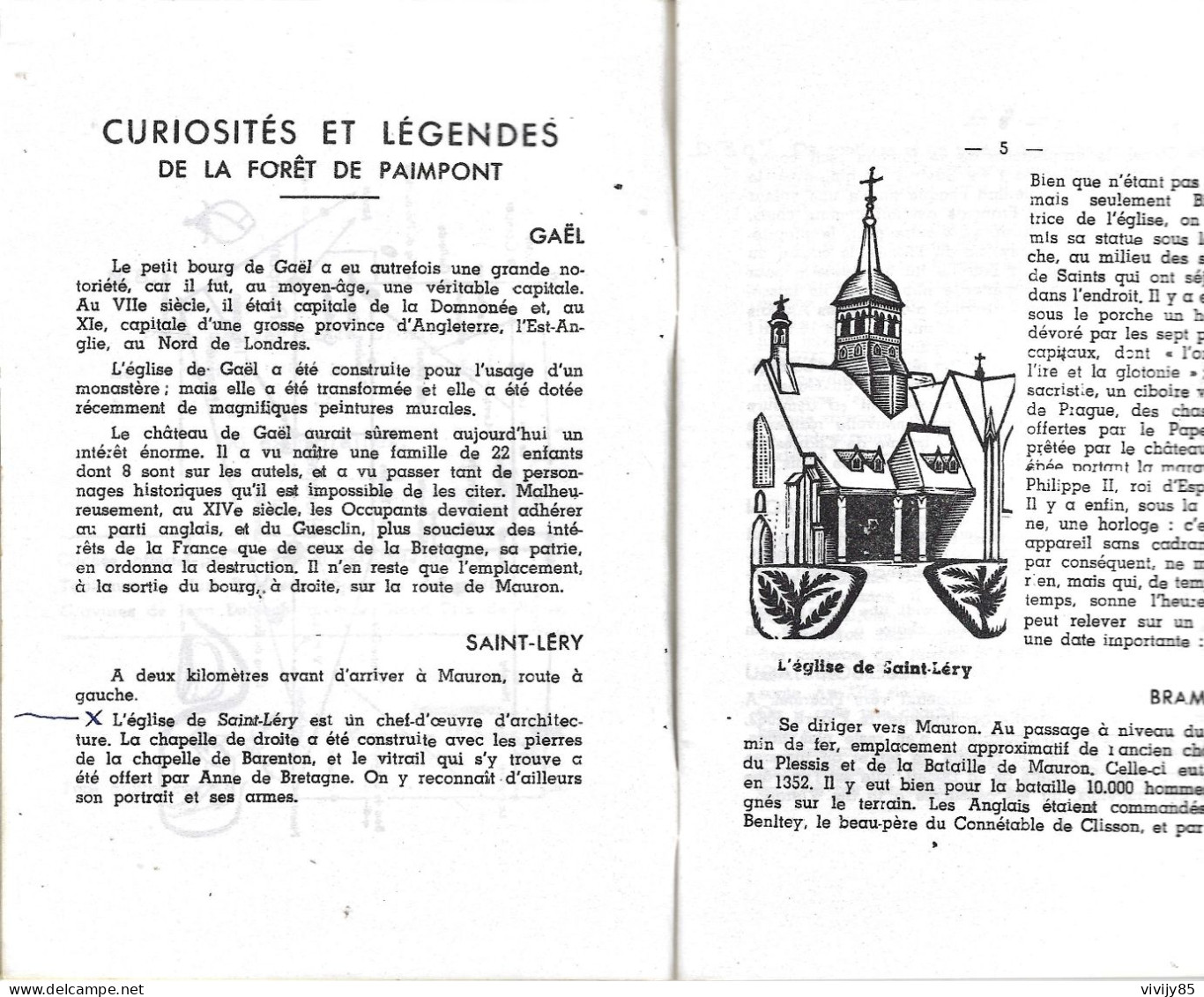 35 - PAIMPONT - Petit Livre Limité 300 Exemplaires " Curiosités Et Légendes Forêt De Paimpont "- 1955 - Bretagne