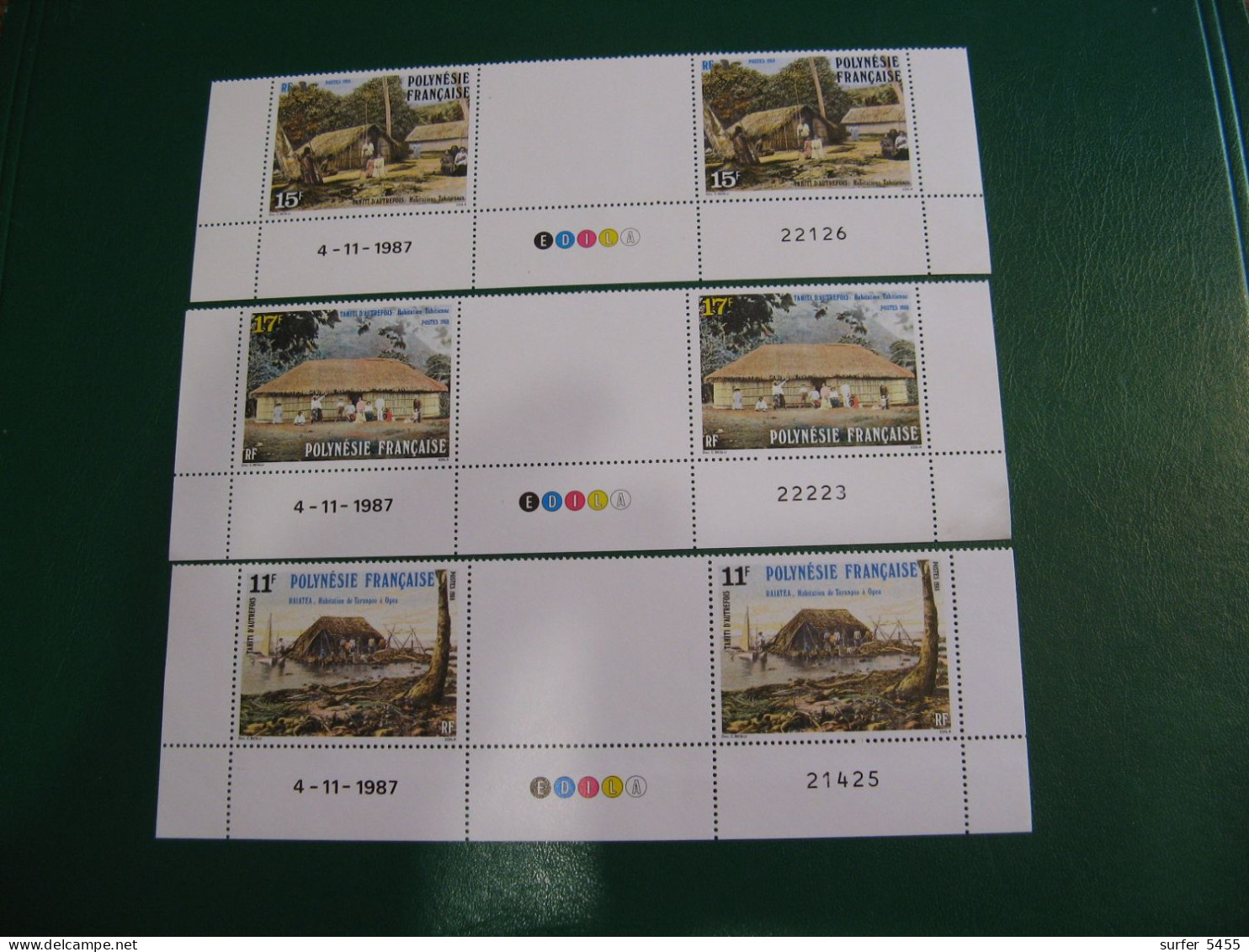 P0LYNESIE YVERT PO ORDINAIRE N° 299A /301A CD TIMBRES NEUFS ** LUXE -MNH- SERIE COMPLETE- COTE 4,50 EUROS - Neufs