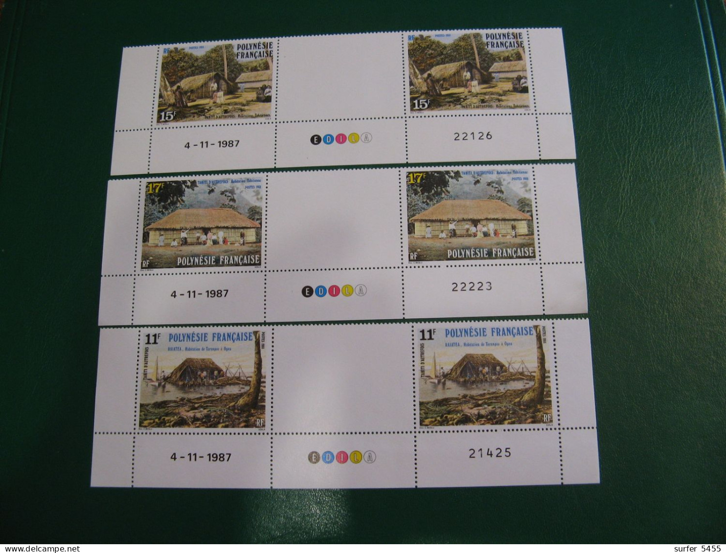 P0LYNESIE YVERT PO ORDINAIRE N° 299A /301A CD TIMBRES NEUFS ** LUXE -MNH- SERIE COMPLETE- COTE 4,50 EUROS - Unused Stamps