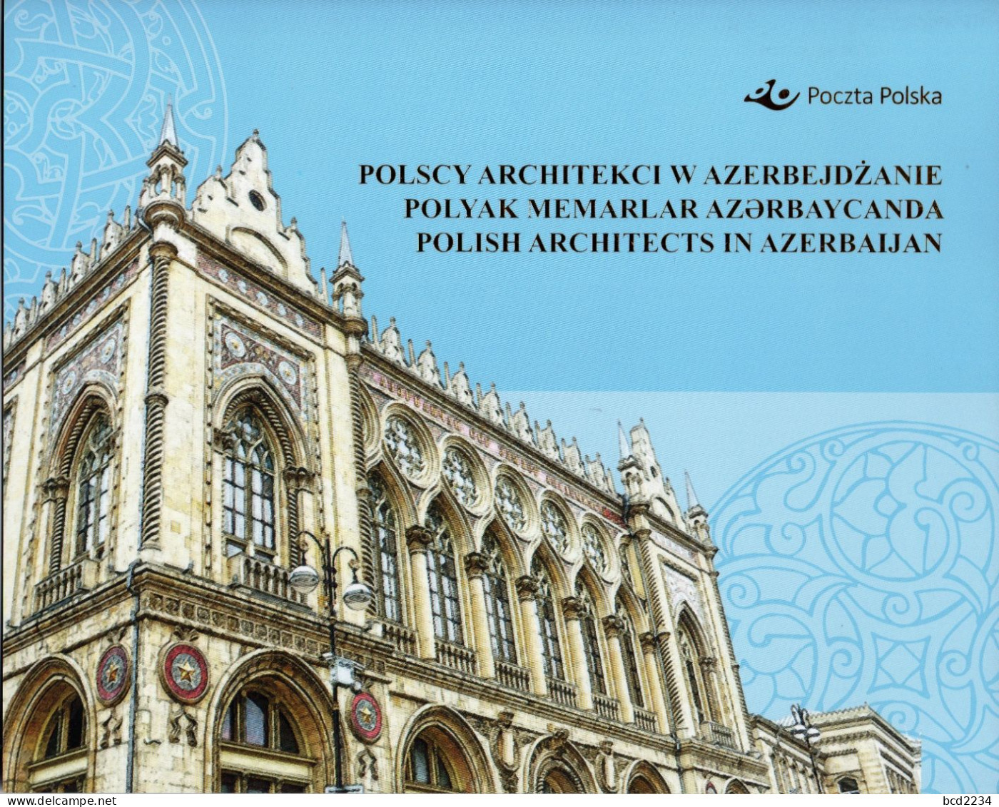 POLAND 2019 POLISH POST OFFICE SPECIAL LIMITED EDITION FOLDER: POLISH ARCHITECTS IN  BAKU AZERBAIJAN ARCHITECTURES SHEET - Blocs & Hojas