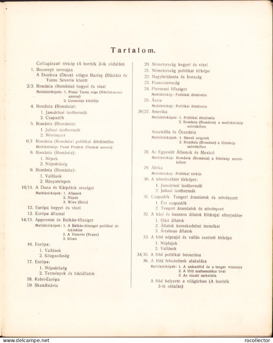 Földrajzi Iskolai Atlasz 1926 Nagyszeben Hermannstadt 630SP - Libri Vecchi E Da Collezione