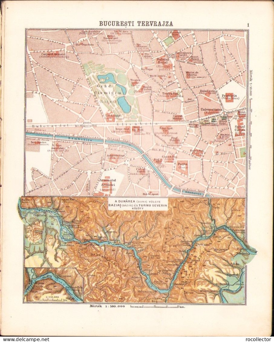 Földrajzi Iskolai Atlasz 1926 Nagyszeben Hermannstadt 630SP - Alte Bücher