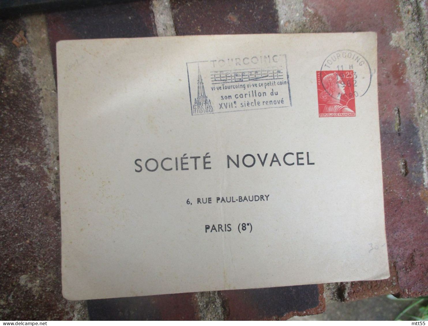SOCIETE NOVACEL REPIQUAGE ENVELOPPE ENTIER POSTAL  MARIANNE DE MULLER - Overprinted Covers (before 1995)