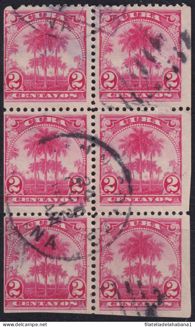 1905-172 CUBA REPUBLICA 1905 2c ROYAL PALM BOOKLED CANCEL.  - Usati