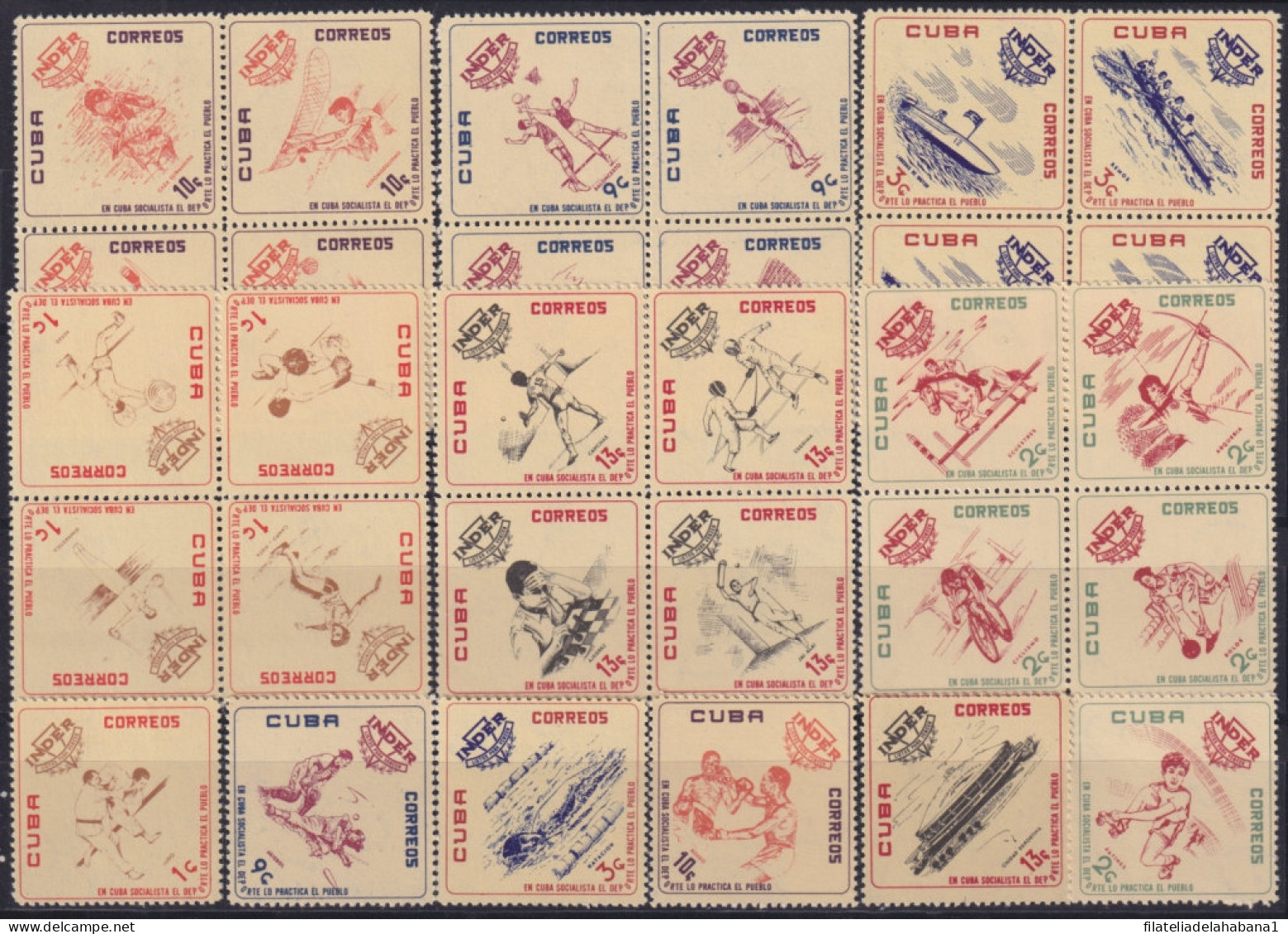 1962.282 CUBA 1962 MNH Ed.930-59 INDER SPORT CHESS AJEDRES SAILING SHUTTING ATHLETISM.  - Unused Stamps