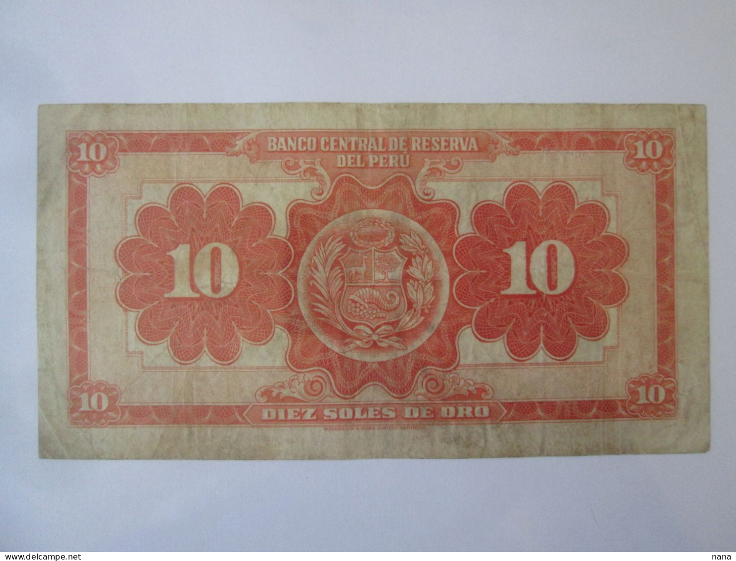 Peru 10 Soles De Oro 1958 Banknote,see Pictures - Peru