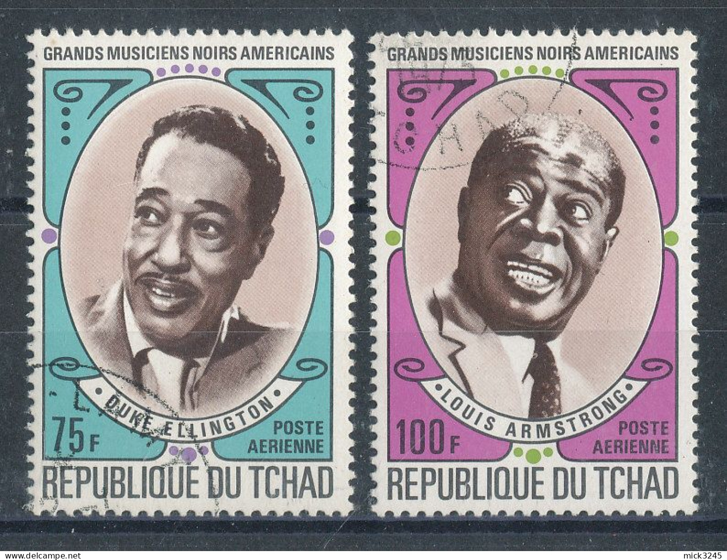 Tchad PA  N°94 Et 95 (o) Duke Ellington Et Louis Armstrong - Chad (1960-...)