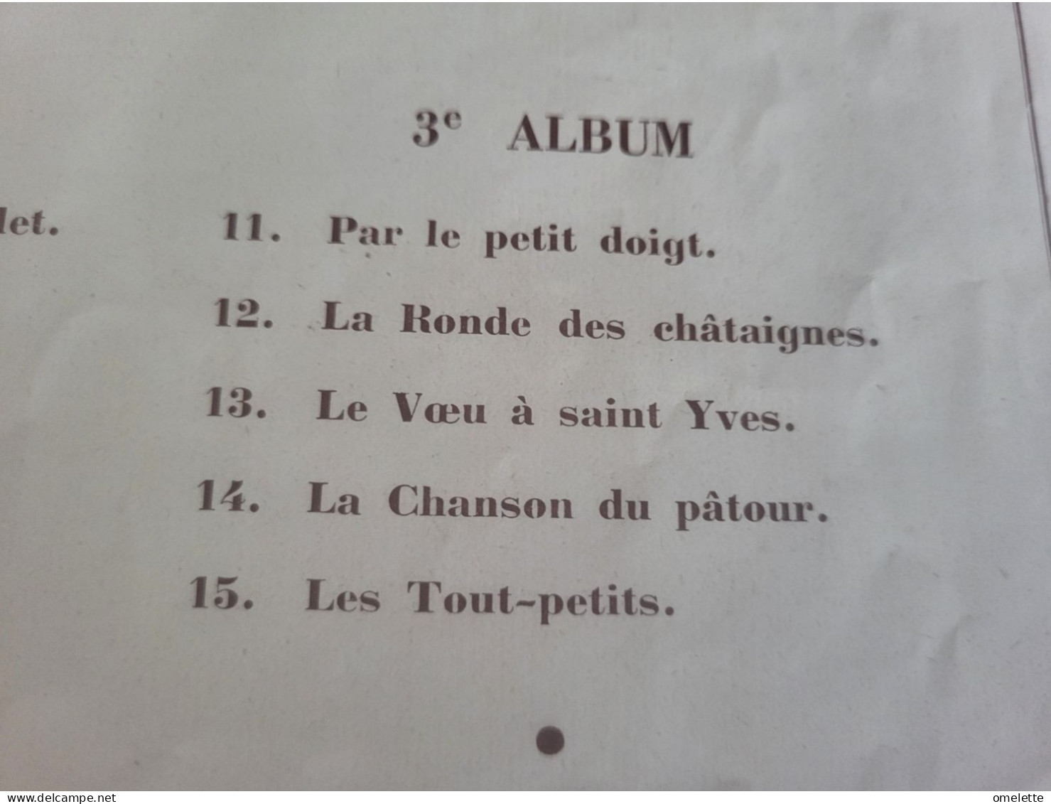 BOTREL / CHANSONS DES PETITS BRETONS /  3 ème ALBUM - Partitions Musicales Anciennes