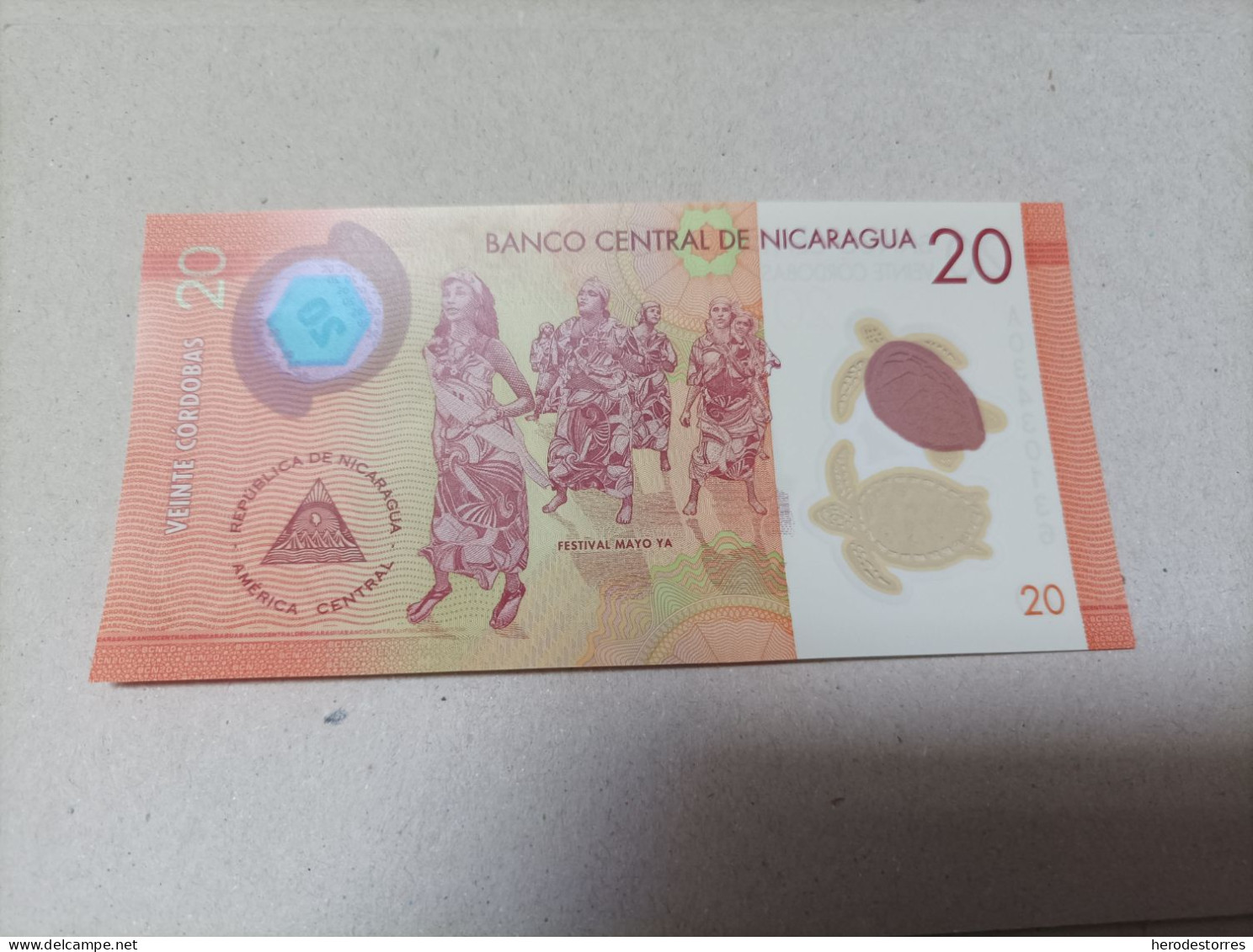 Billete Nicaragua, 20 Córdobas, Año 2014, Numero Bajo, Serie A, UNC - Nicaragua