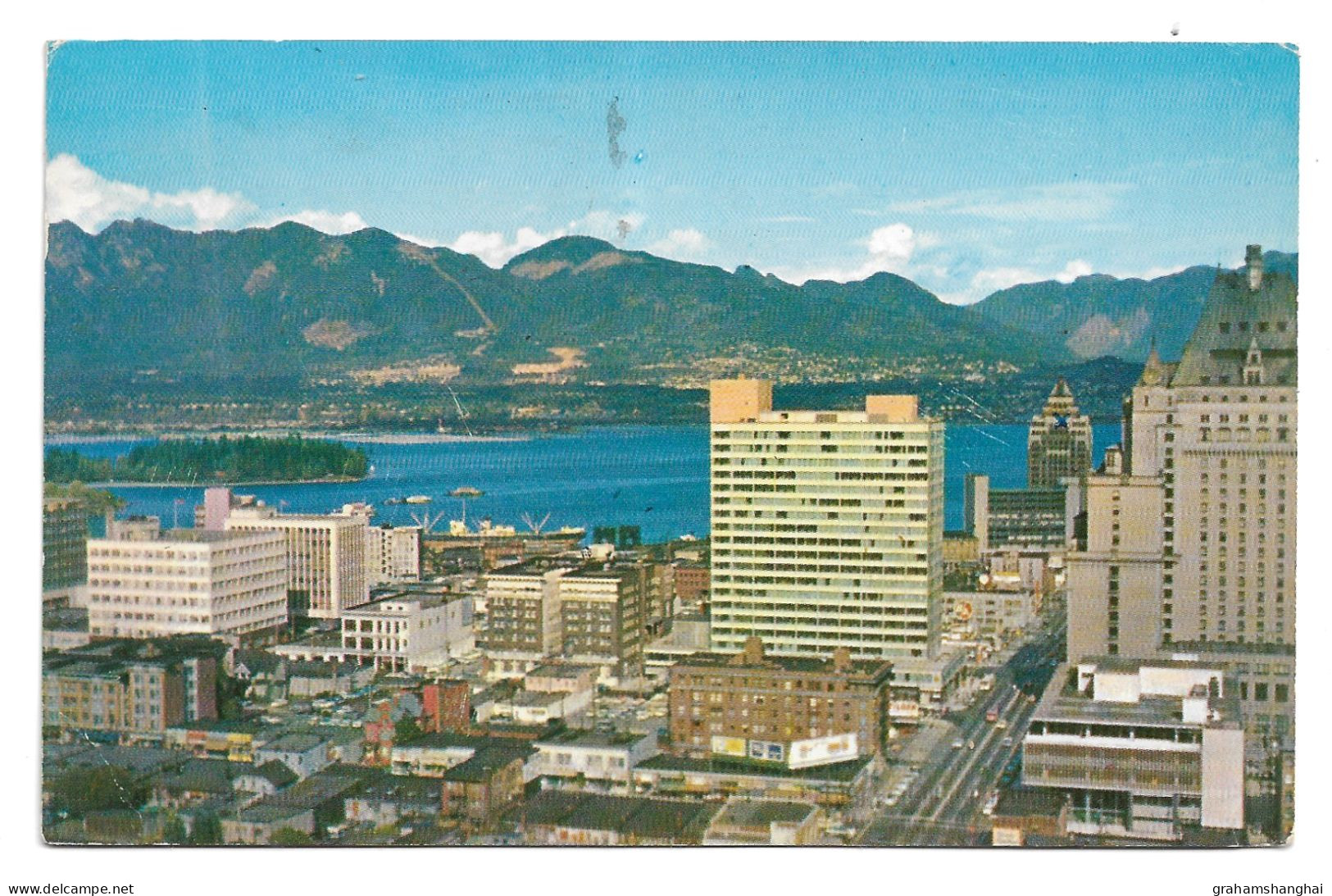 Postcard Canada British Columbia Vancouver Bird's Eye View Posted 1959 UK Postage Due & Canadian T 12 Centimes Mark - Vancouver