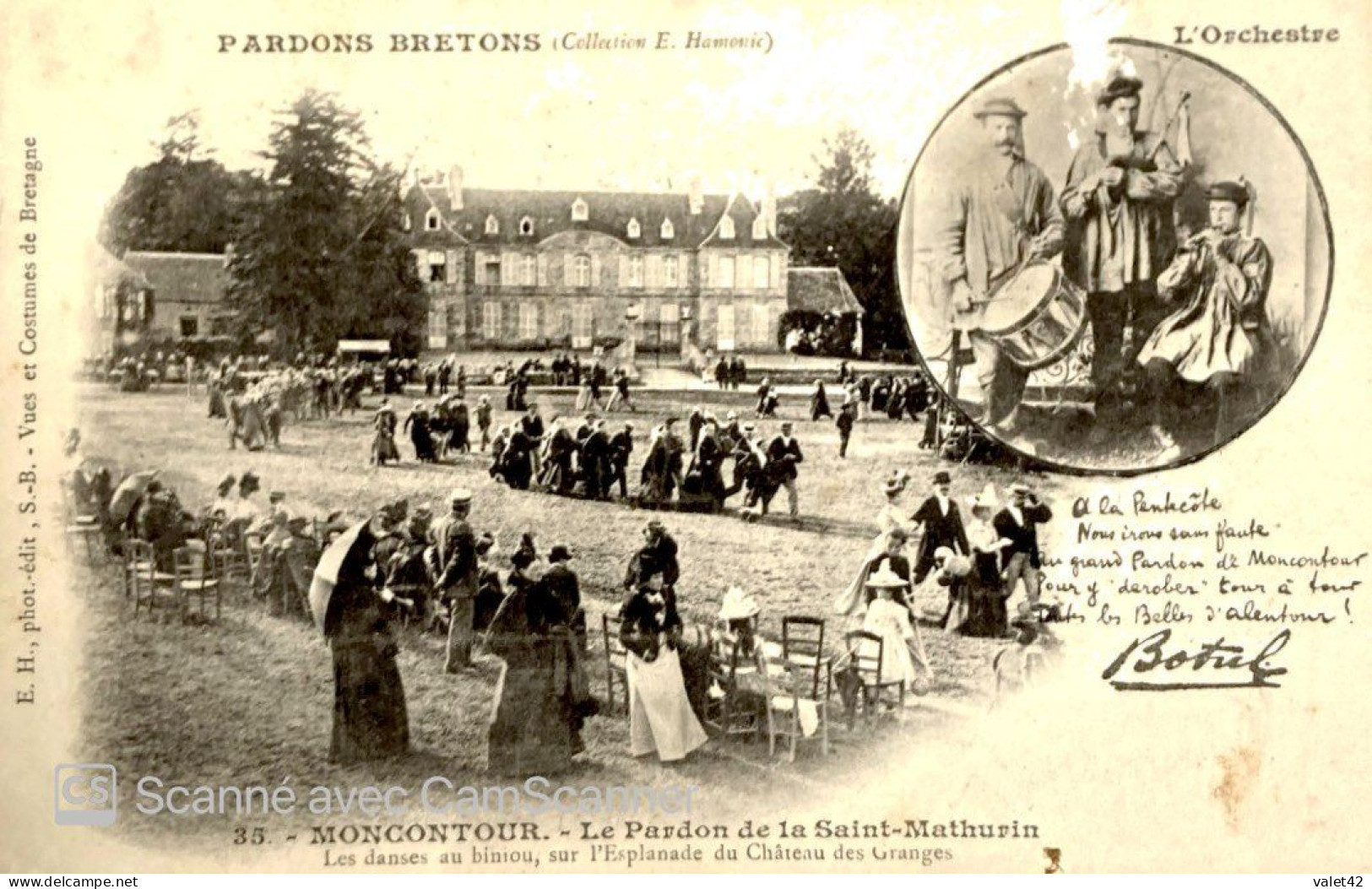 22 MONCOUTOUR  LE PARDON DE LA SAINT MATHURIN ( Carte Rappée Haut Gauche  ) - Moncontour