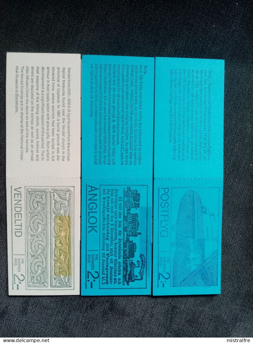 SUEDE . 1972 - 75. Carnets " Trains / Avions / Armes De Guerre . - Unused Stamps