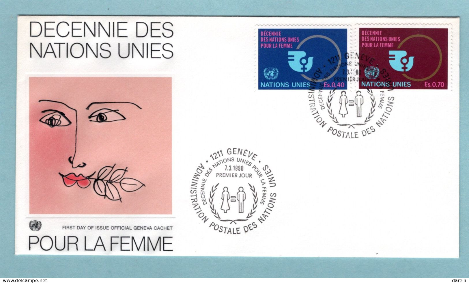 FDC Nations Unies 1980 - Décennie Des Nations-Unies Pour La Femme YT 89 Et 90 - Genève - Sonstige & Ohne Zuordnung