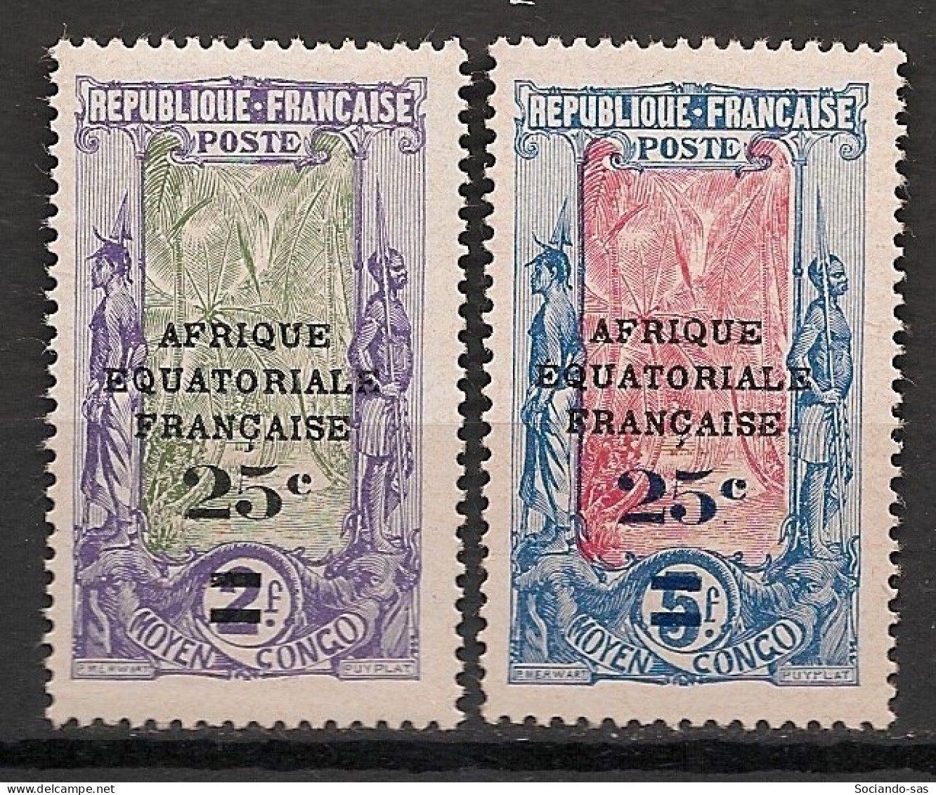 CONGO - 1924 - N°YT. 89 à 90 - Série Complète - Neuf Luxe ** / MNH / Postfrisch - Ongebruikt