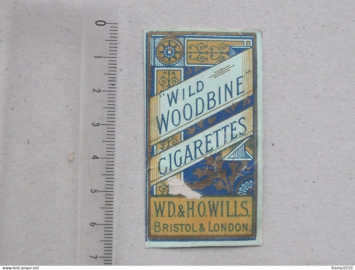 TABAC Authentique Partie D'un Ancien Paquet De Cigarettes: WILD WOODBINE - WILLS - Collé Sur Papier - BRISTOL & LONDRES - Altri & Non Classificati