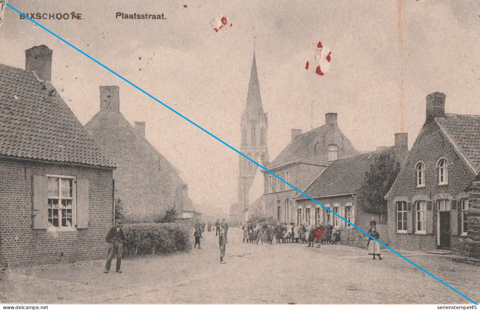 AK Belgien  Westflandern   Langemark-Pölkapelle Bixschoote Plaatsstraat Feldpost WK 1 1915 - Langemark-Poelkapelle