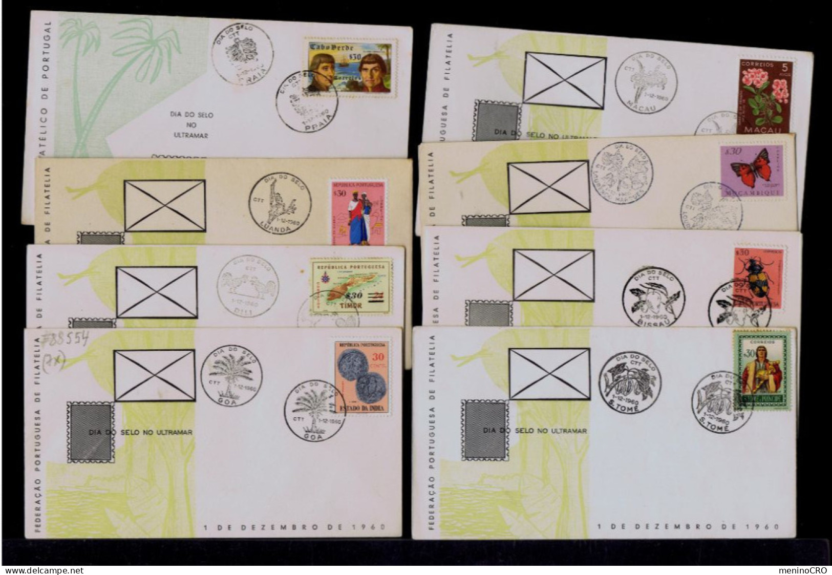 #88554  PORTUGAL (Colonial States 8x) Stamps's Day 1960 Flowers Fruits Plants Faune Animals - Tag Der Briefmarke