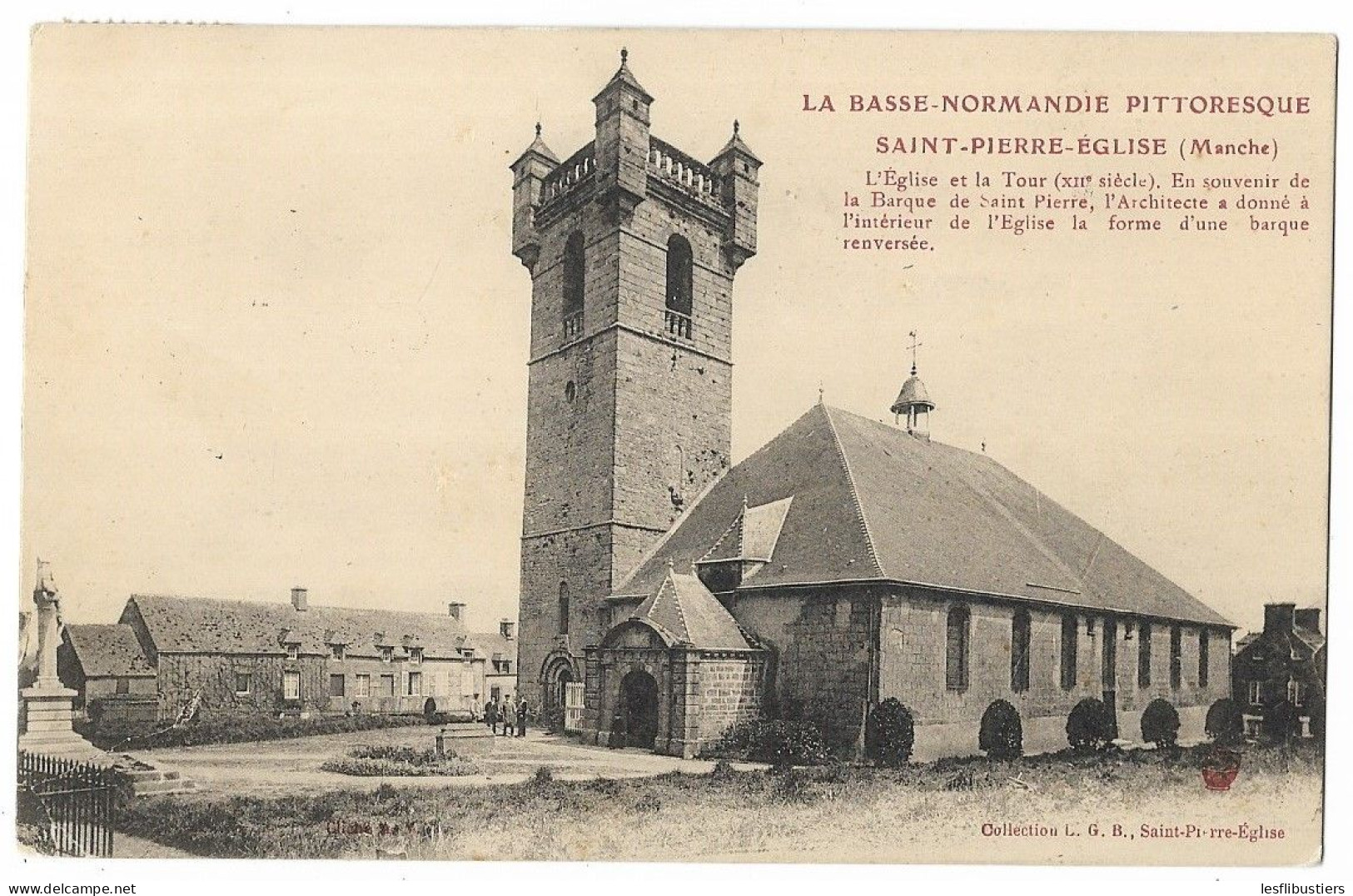 CPA 50 SAINT-PIERRE-EGLISE L' Eglise Et La Tour - Saint Pierre Eglise