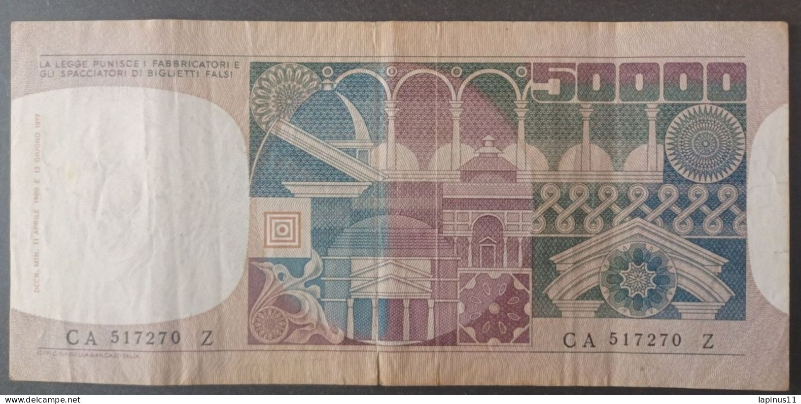 BANKNOTE ITALY 50000 LIRE 1980 CIAMPI STEVANI CIRCULATED - 50.000 Lire
